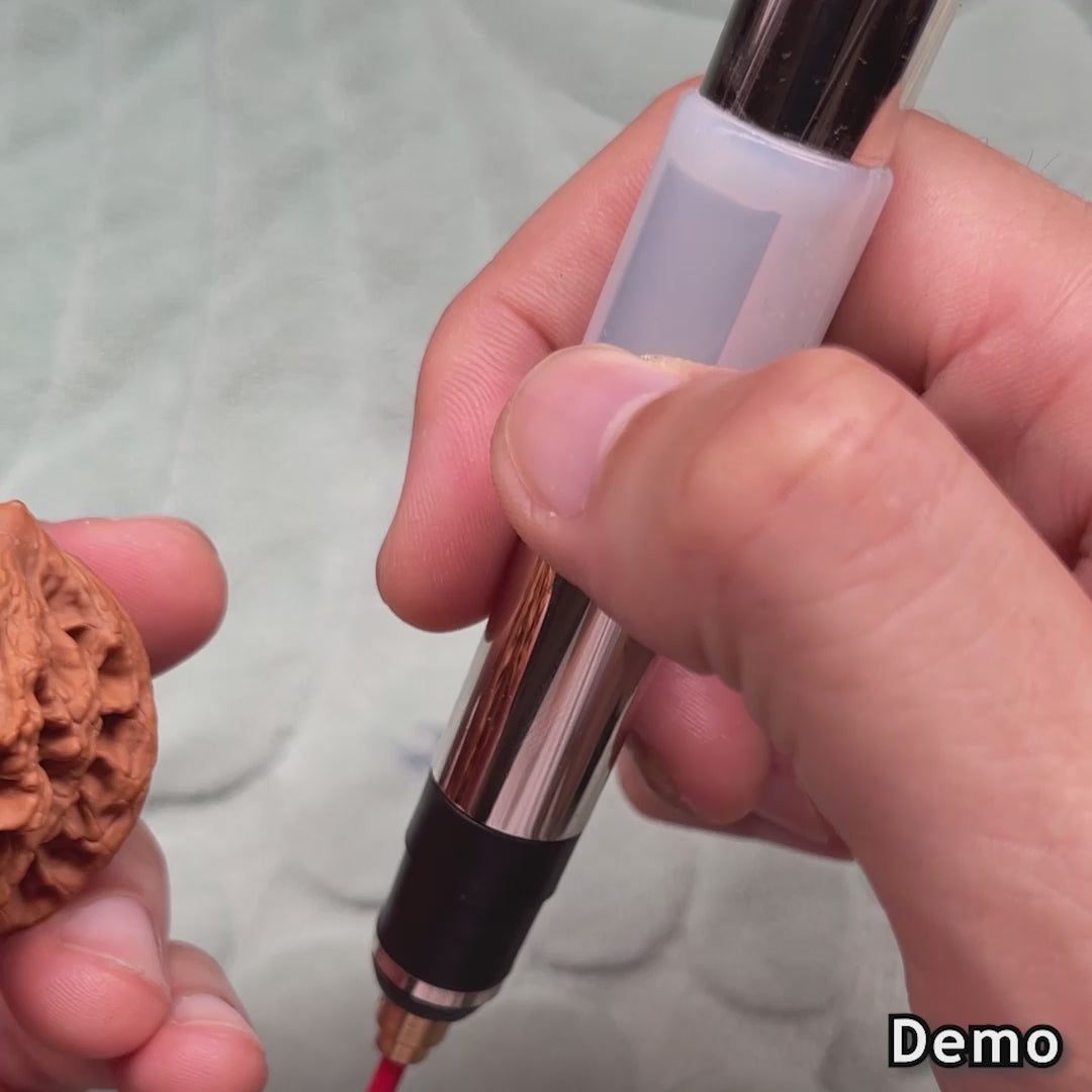 Electric carving pen polishing walnut texture – USB rechargeable cordless tool for wenwan collectors
